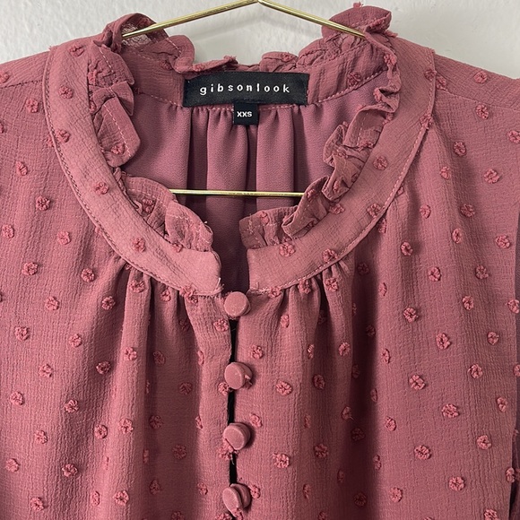 Gibsonlook Woven Dot Tank in Berry - Picture 6 of 10